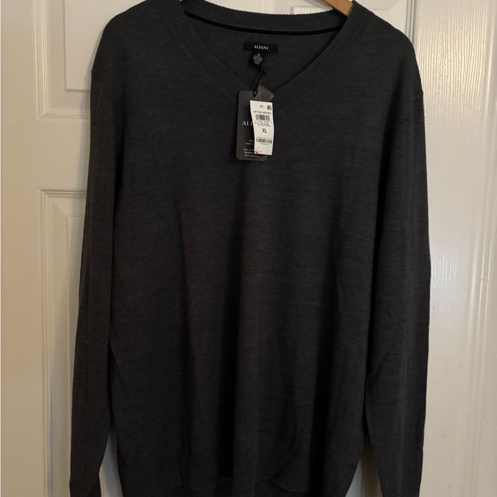 Alfani Charcoal V-Neck Sweater